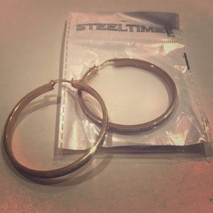 Stainless Steel Gold Hoop Earrings